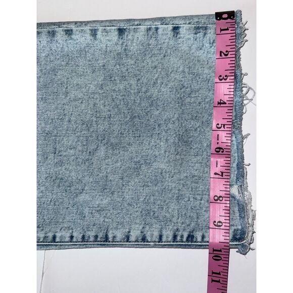 Express Jeans 90s Ankle Boot Mid Rise Light Wash Stretch Raw Hem Distress 14R - Picture 10 of 13